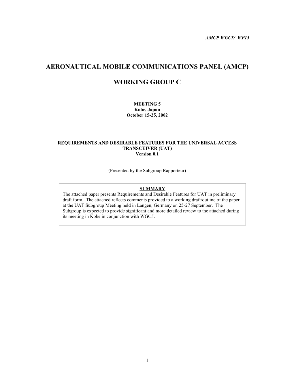 AMCP/8 Report; Non-ATS Communications