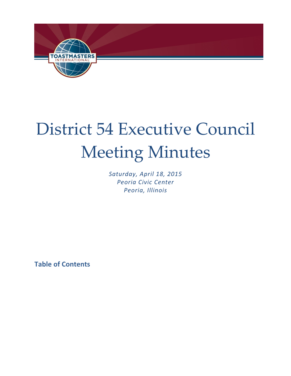 District 54 Executive Councilmeeting Minutes