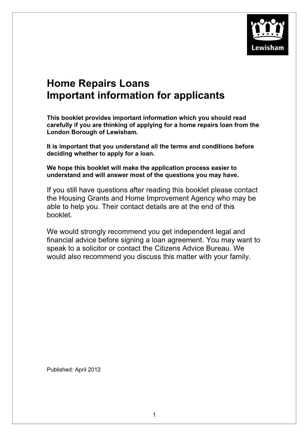 Home Repairs Loans