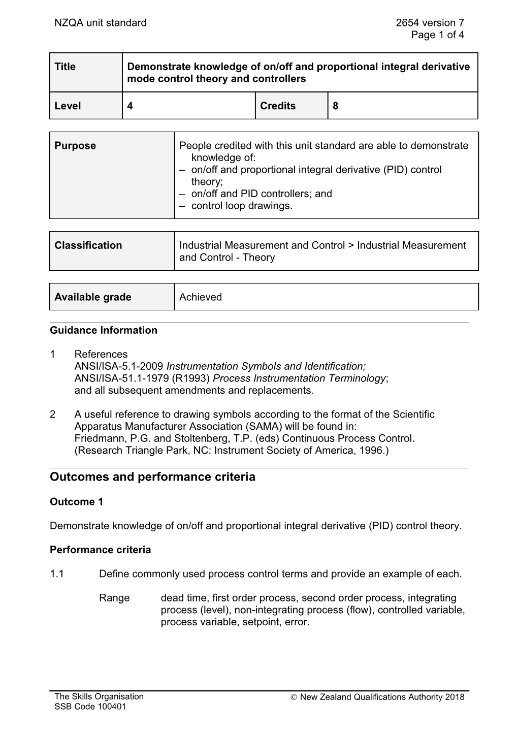 2654 Demonstrate Knowledge of On/Off and Proportional Integral Derivative Mode Control