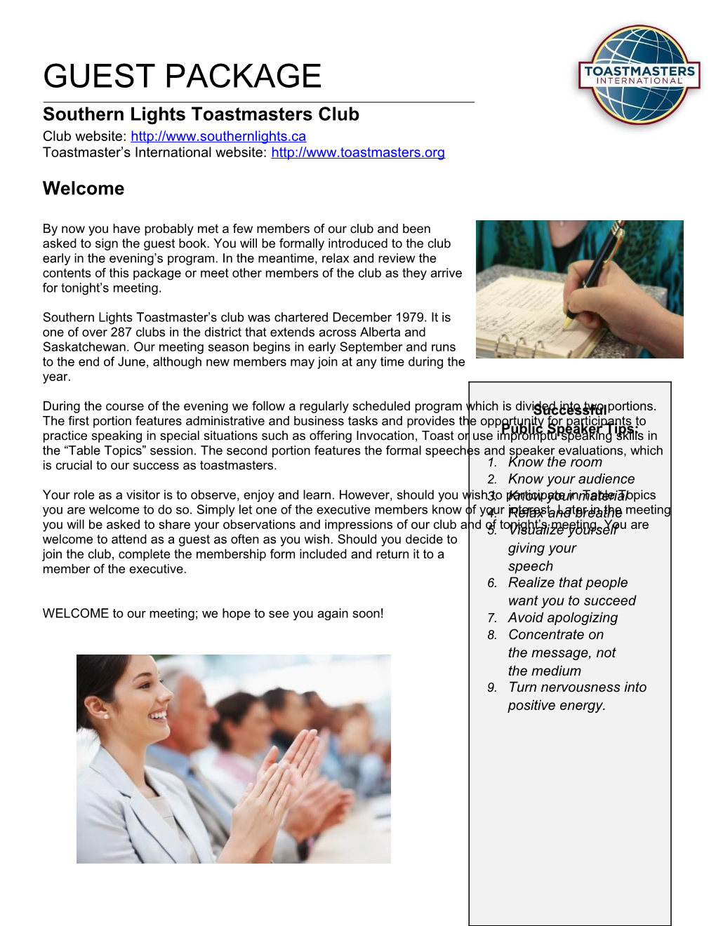 Southern Lights Toastmasters Club