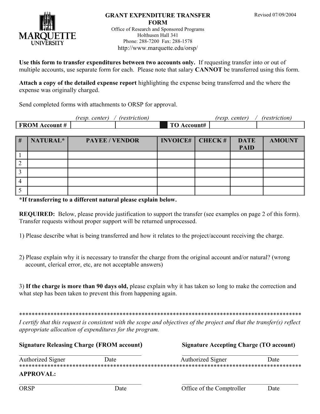 Send Completed Forms with Attachments to ORSP for Approval