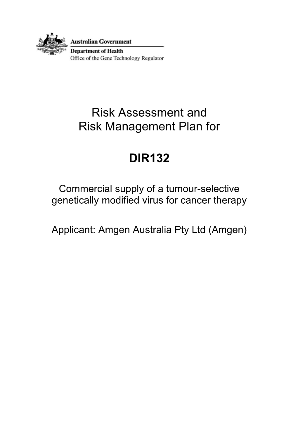 Full Risk Assessment and Risk Mangement Plan