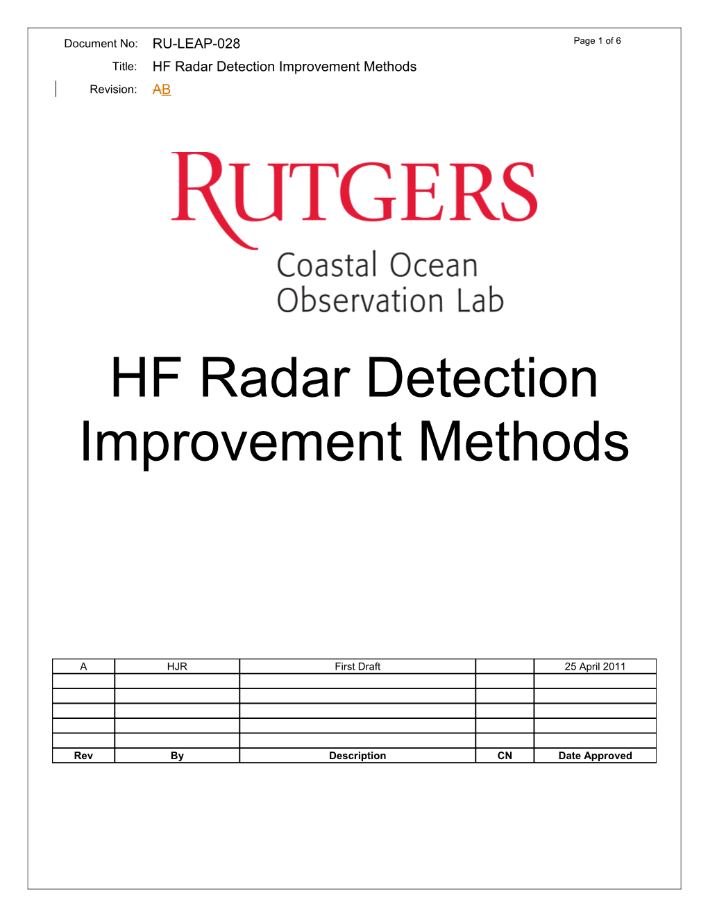 HF Radar Detection Improvement Methods