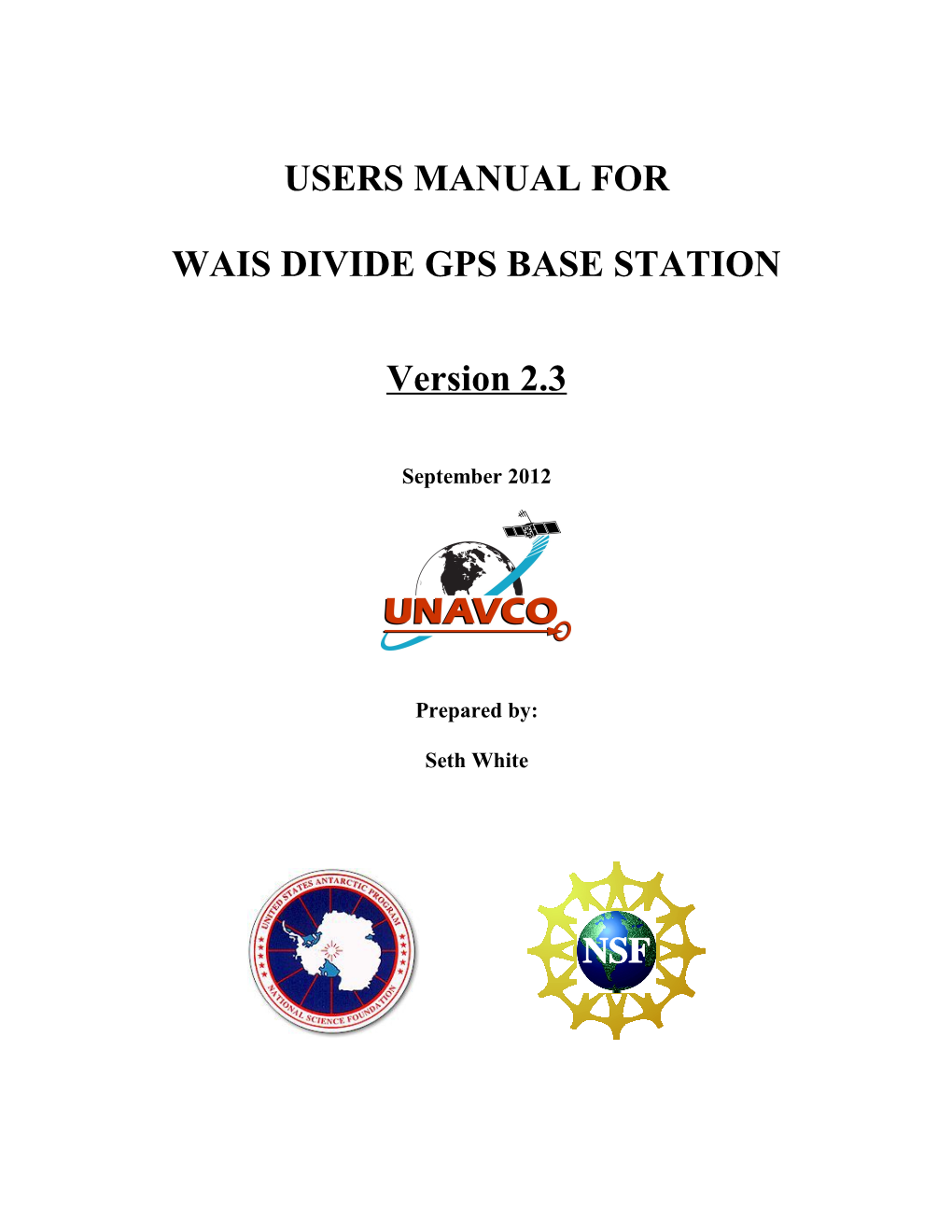 Users Manual For