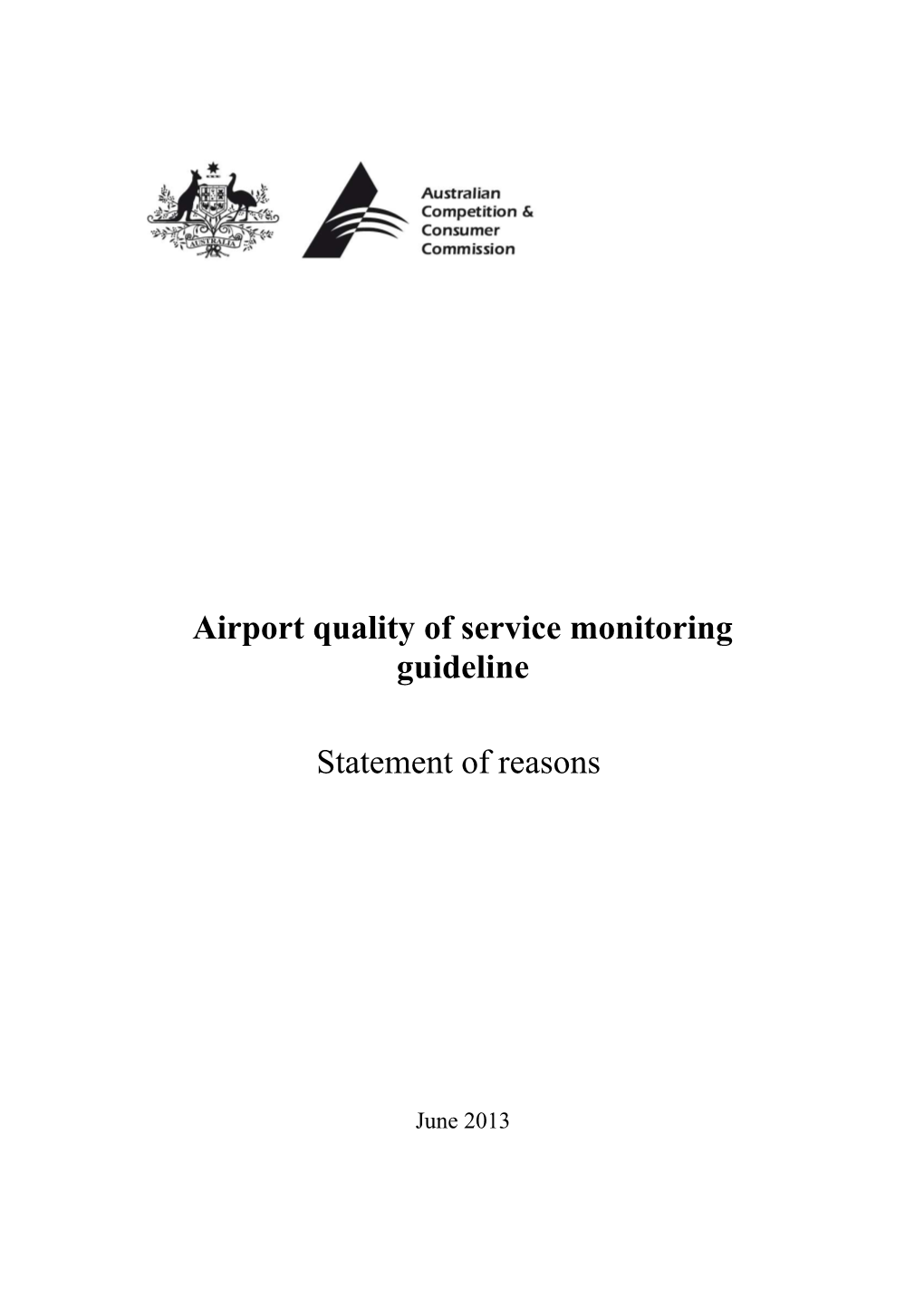 Airport Quality of Service Monitoring Guideline
