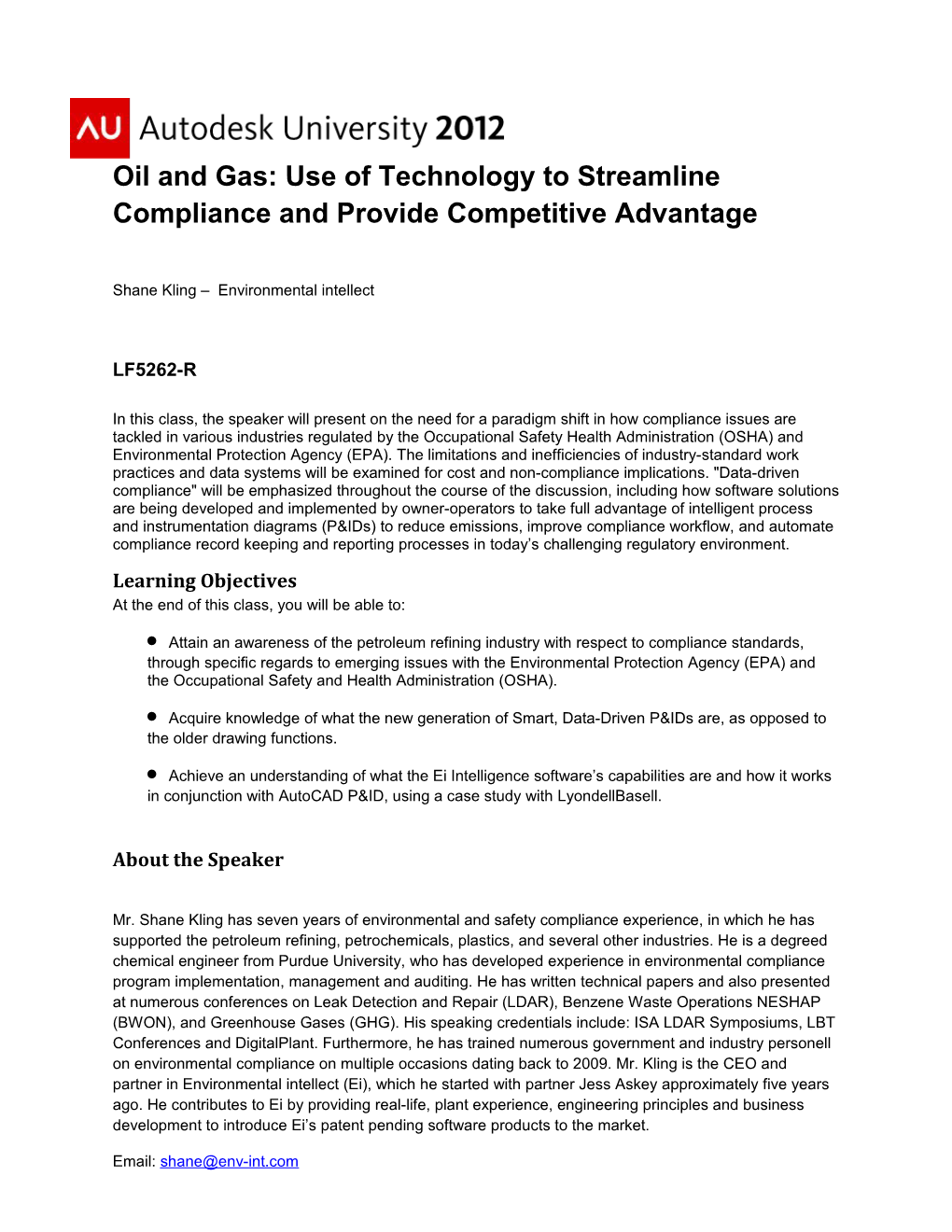 Oil and Gas: Use of Technology to Streamline Compliance and Provide Competitive Advantage