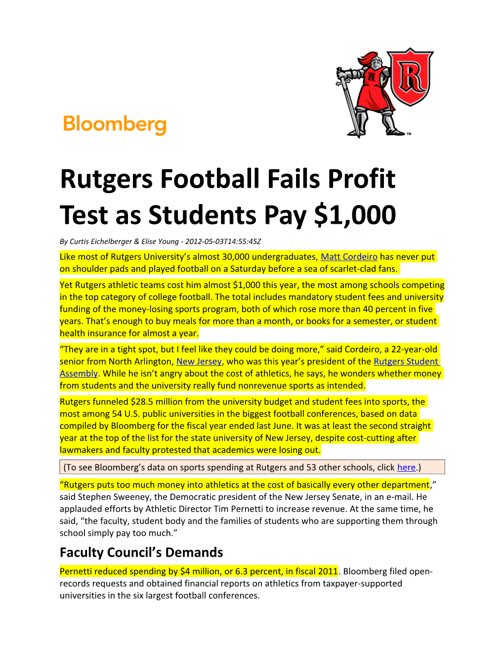 Rutgers Football Fails Profit Test As Students Pay $1,000
