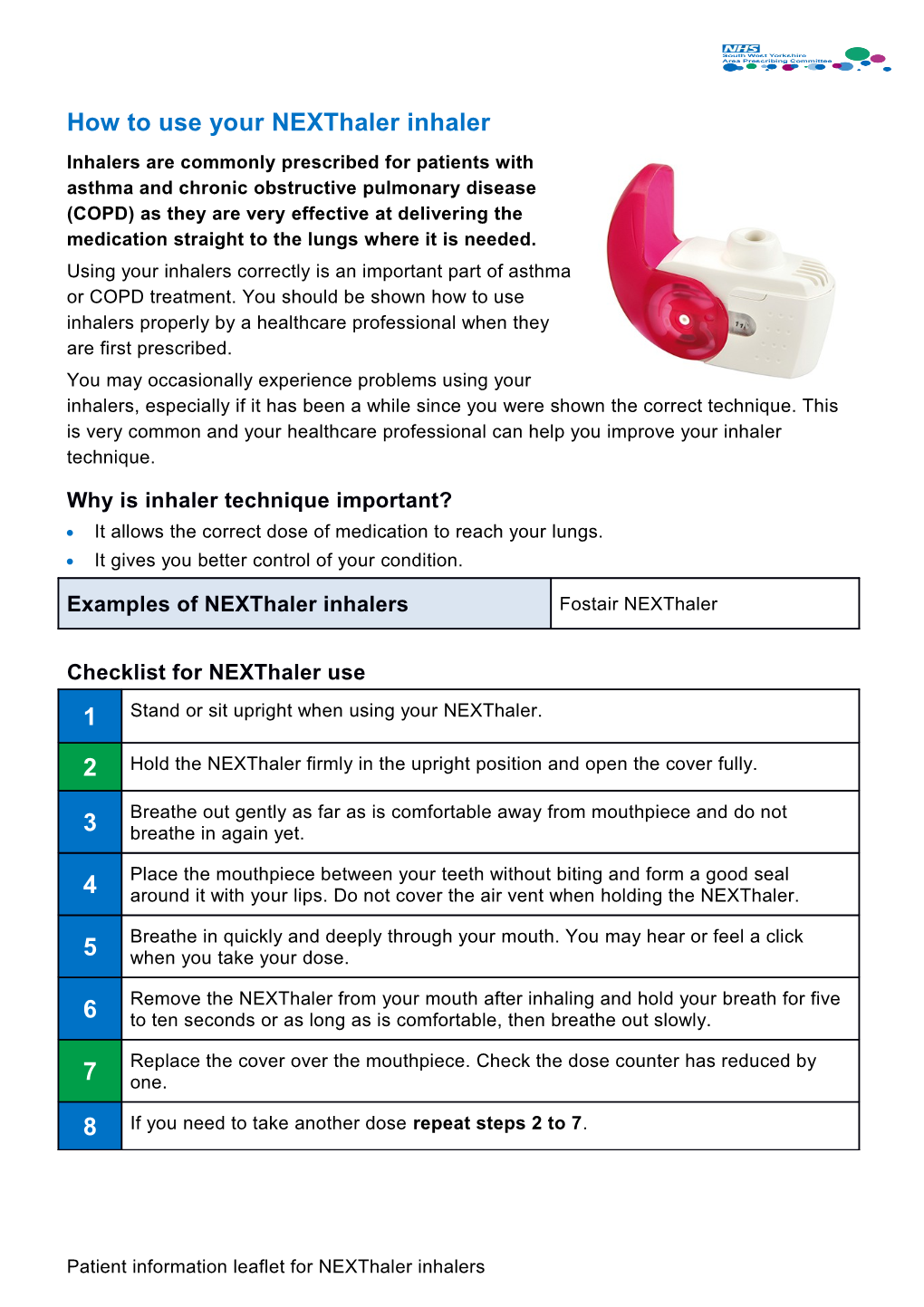 How to Use Your Nexthaler Inhaler