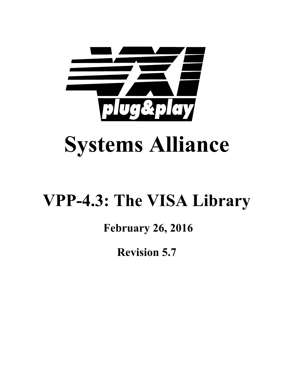The VISA Library Specification