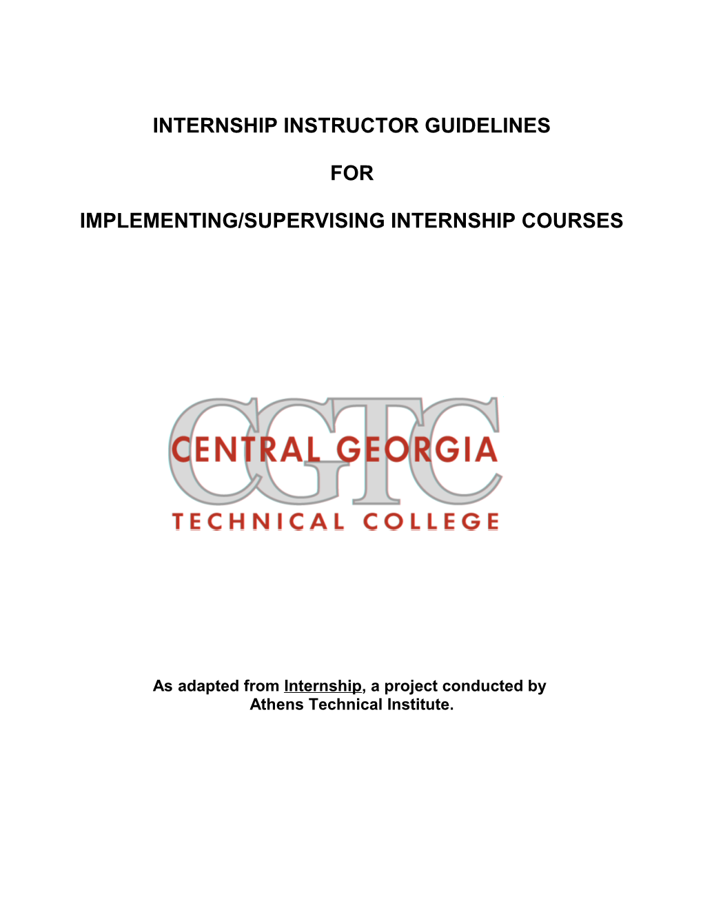 Implementing/Supervising Internship Courses