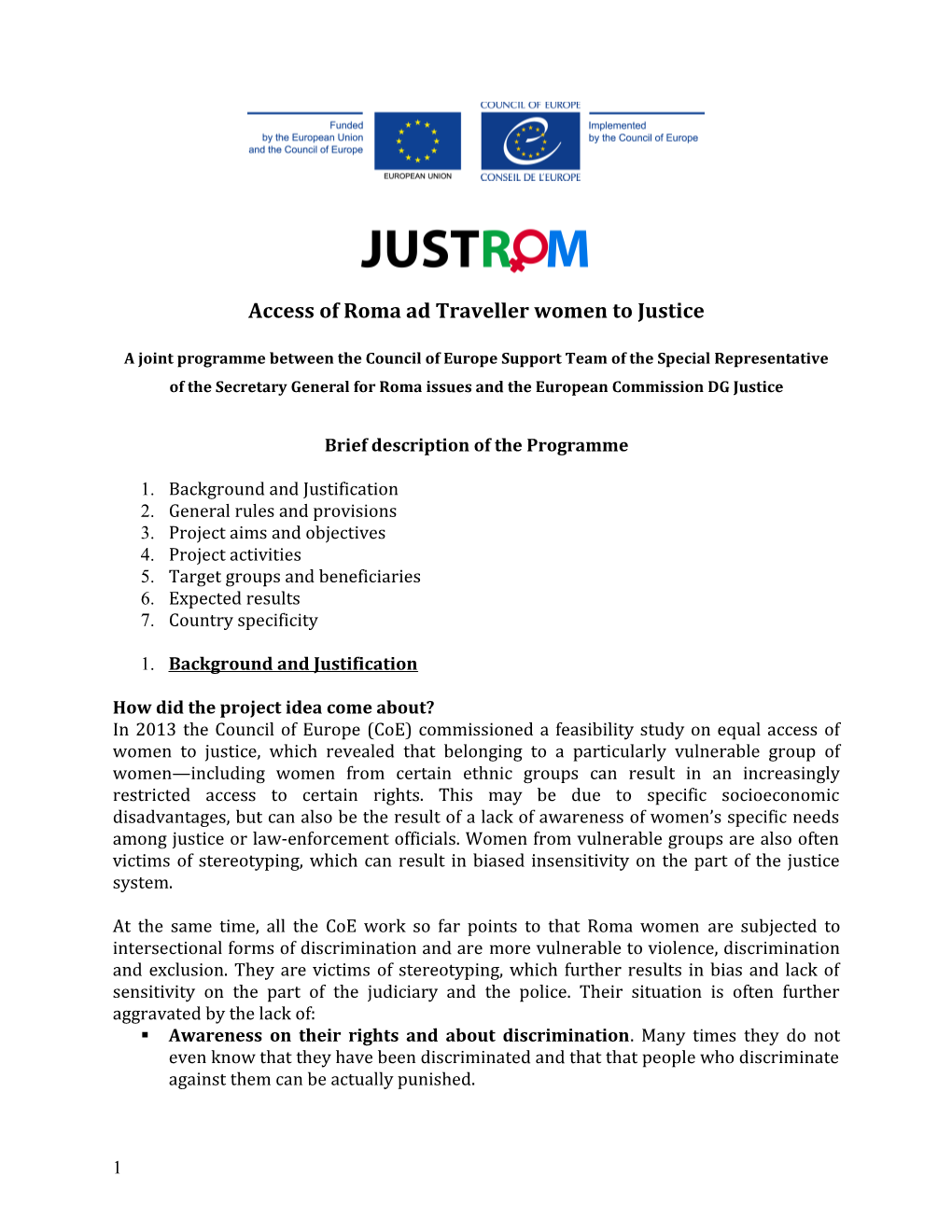 Access of Roma Ad Traveller Women to Justice