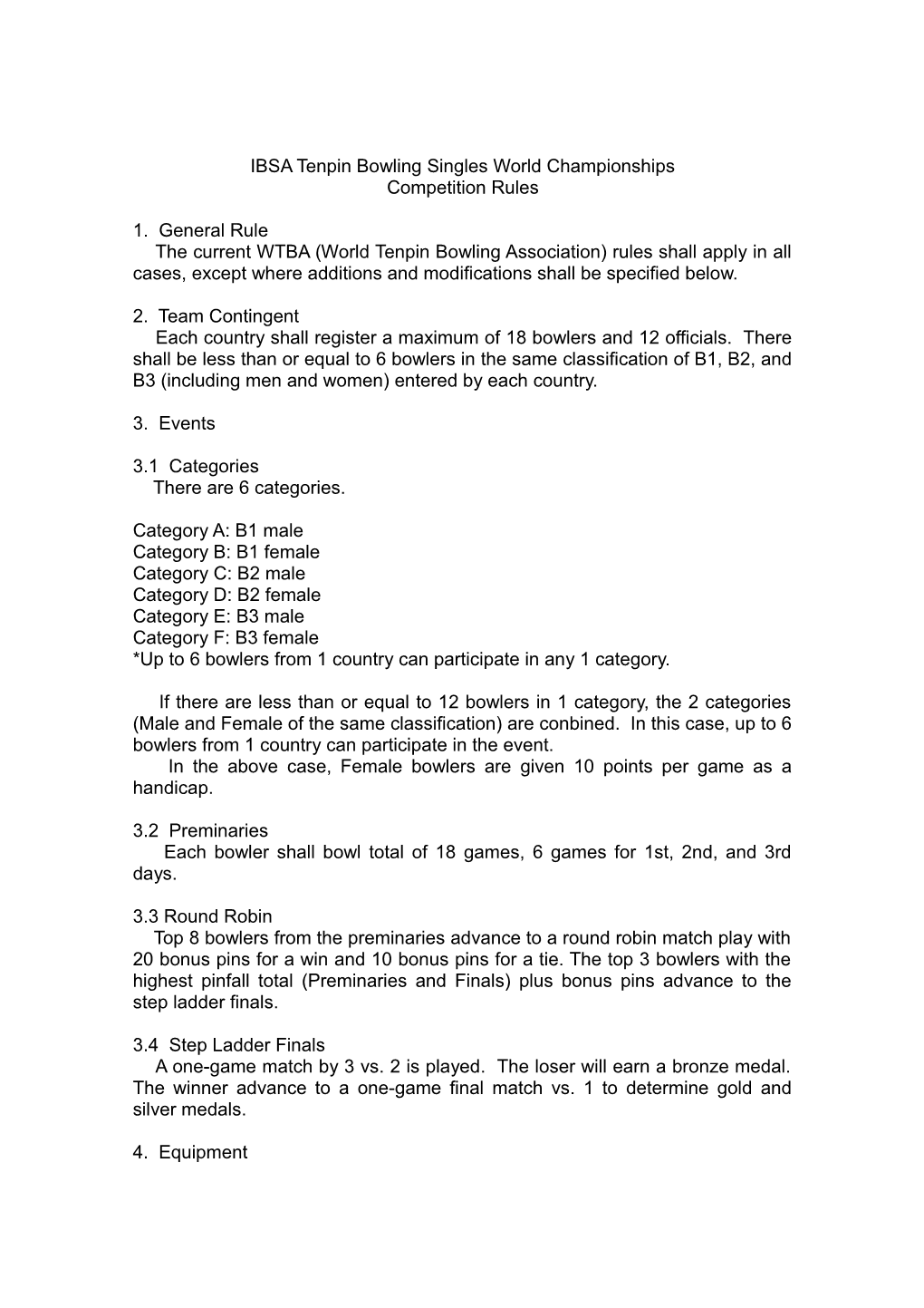 IBSA Tenpin Bowling Singles World Championships