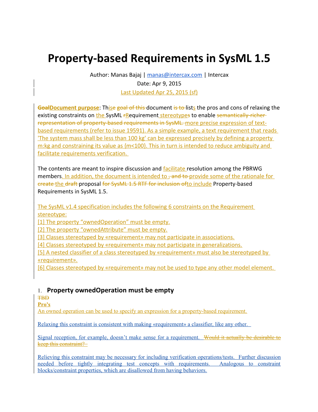 Property-Based Requirements in Sysml 1.5 RS1