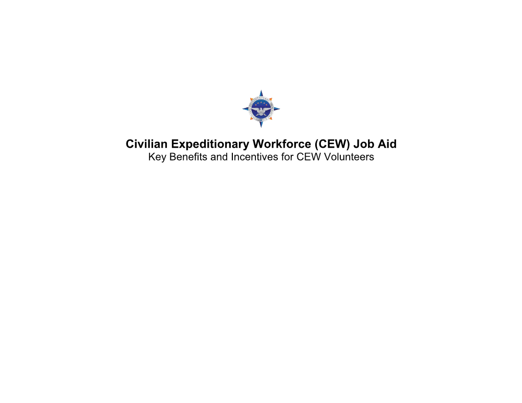 CEW Job Aid Key Benefits and Incentives for CEW Volunteers