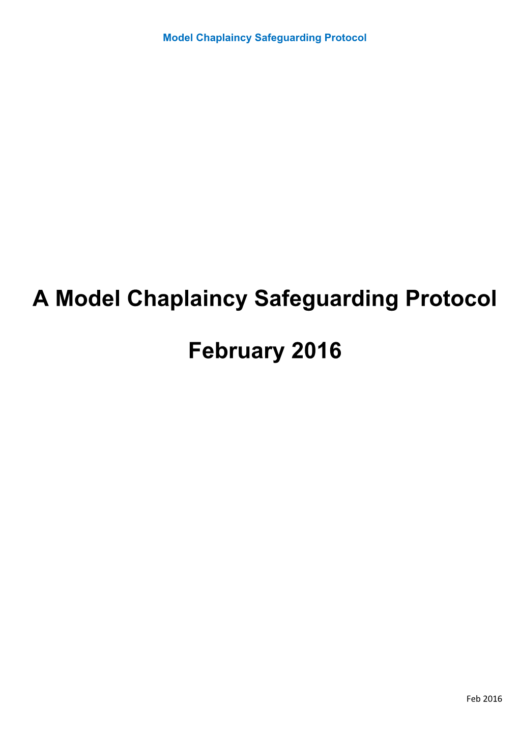 Model Chaplaincy Safeguarding Protocol