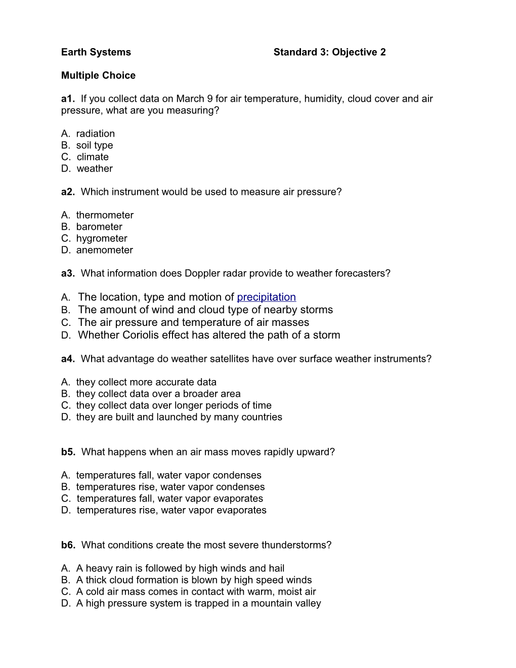 Earth Systemsstandard 3: Objective 2