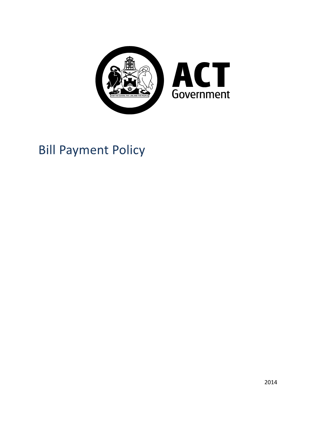 ACT Government Bill Payment Policy