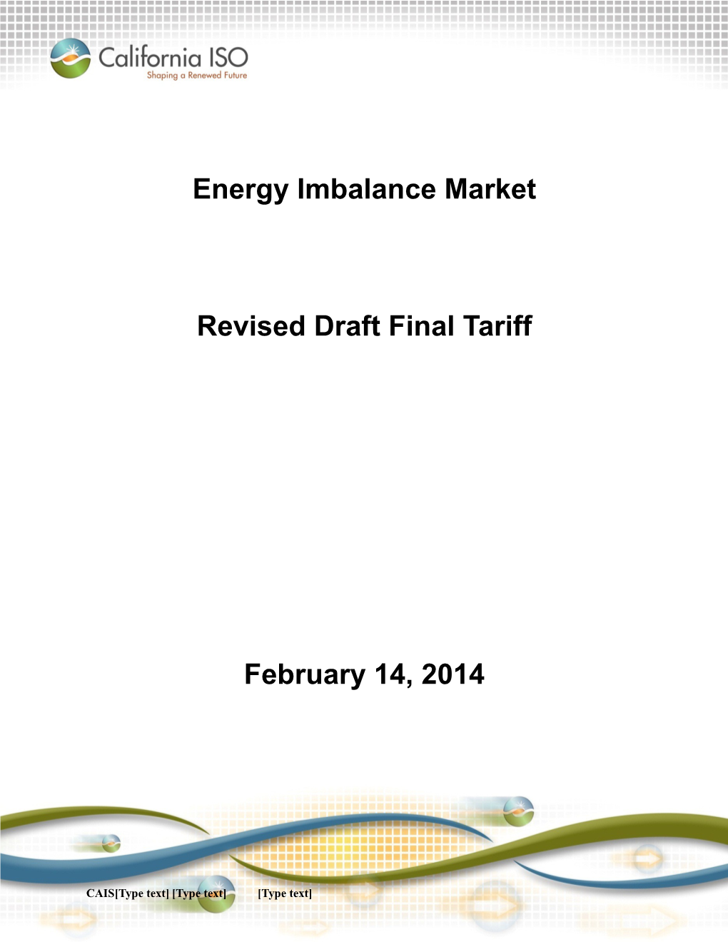 Revised Draft Final Tariff Language - Redlined - Energy Imbalance Market