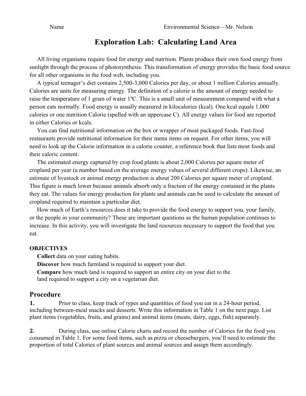 Exploration Lab: Calculating Land Area