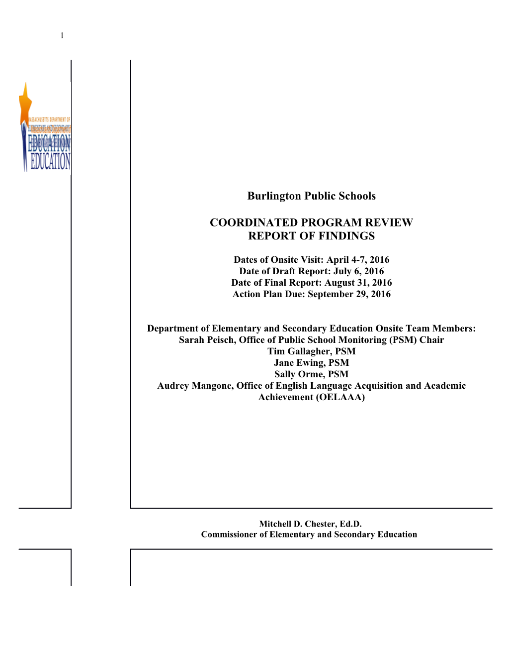 Burlington Public Schools CPR Final Report 2016