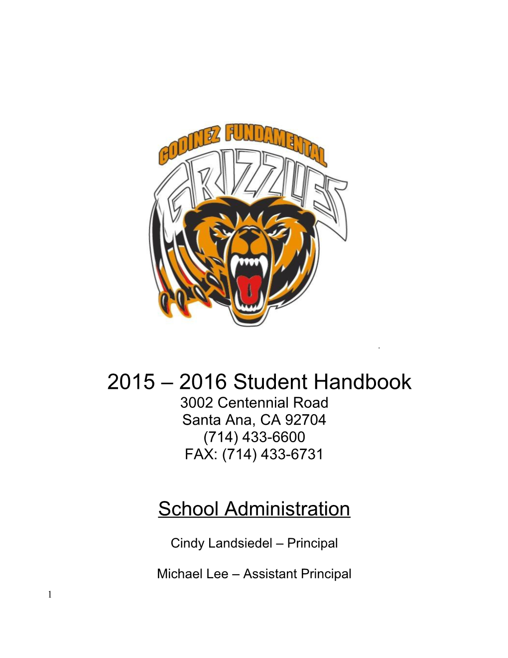 2015 2016 Student Handbook