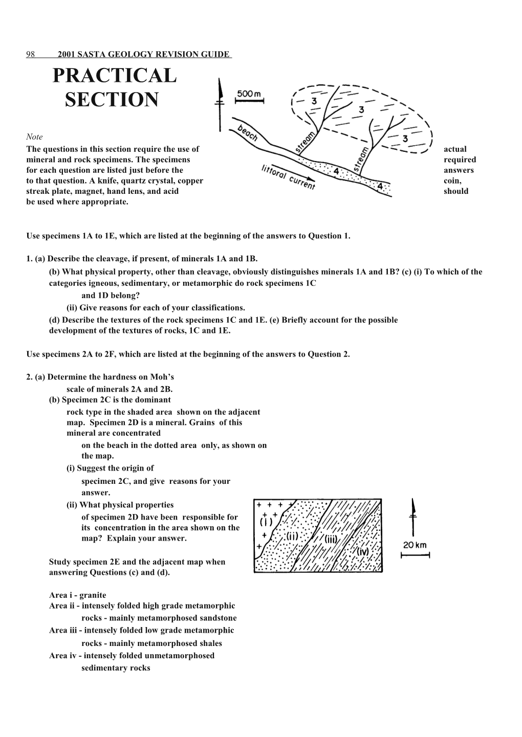 98 2001 Sasta Geology Revision Guide