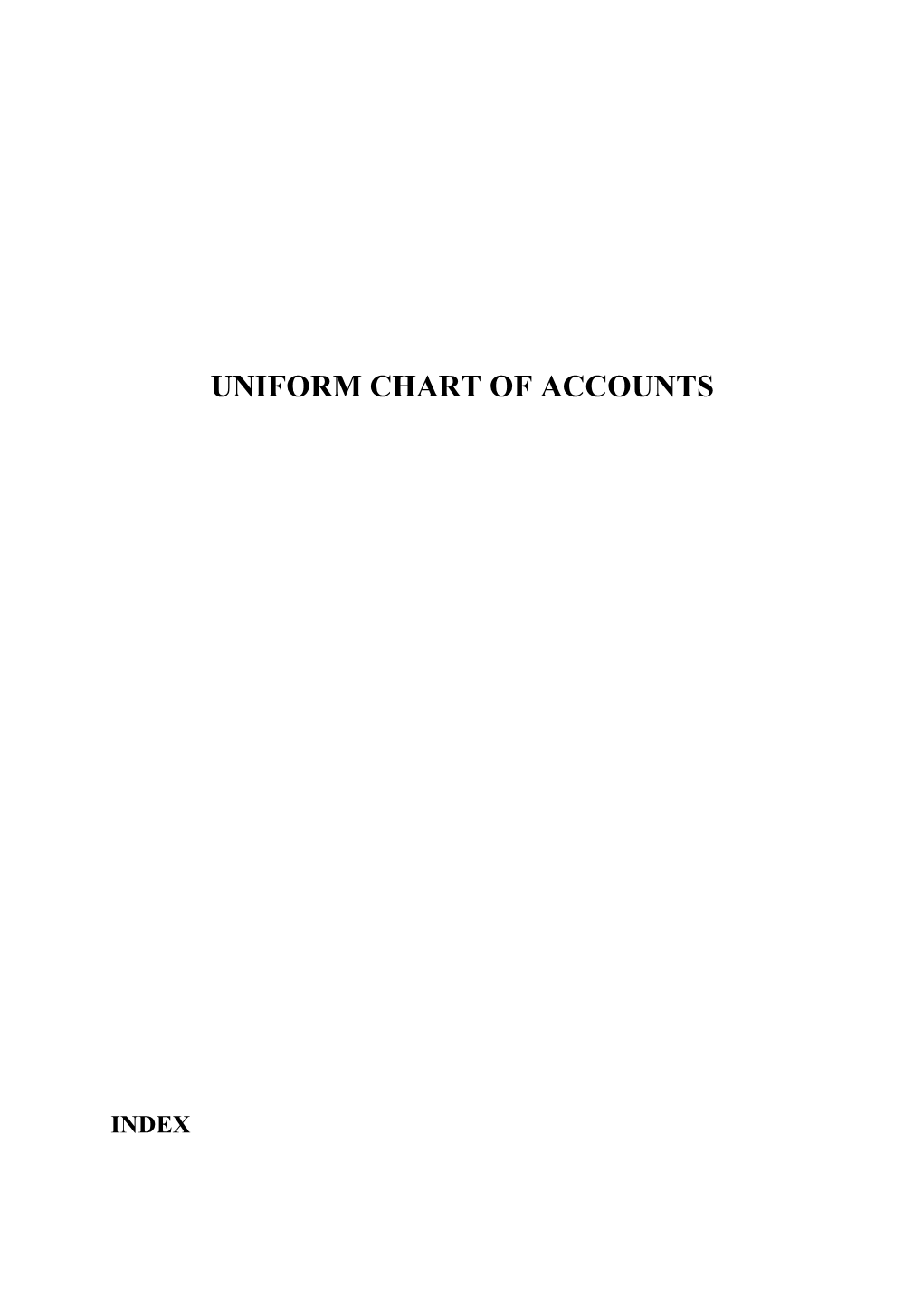 Uniform Chart of Accounts