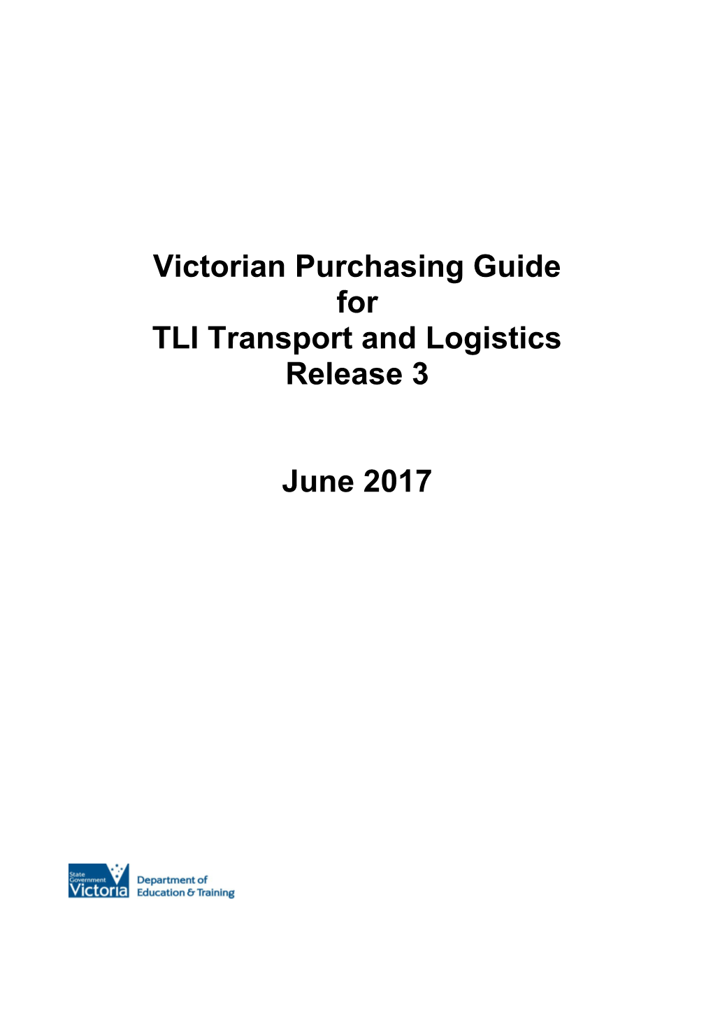 Victorian Purchasing Guide for TLI Transport and Logistics