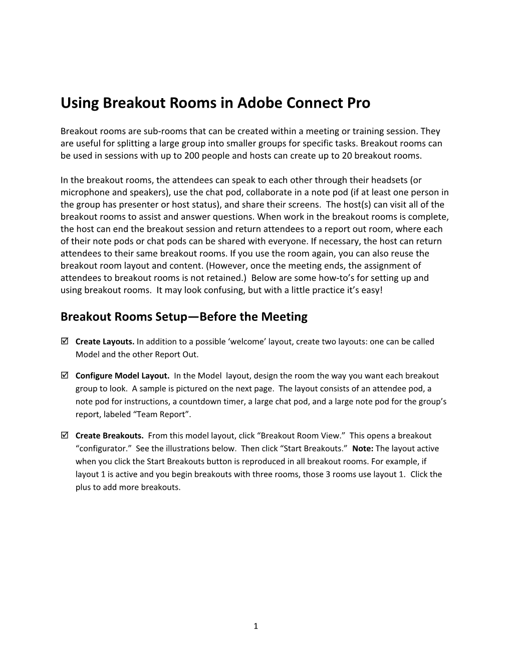 Using Breakout Rooms in Adobe Connect Pro