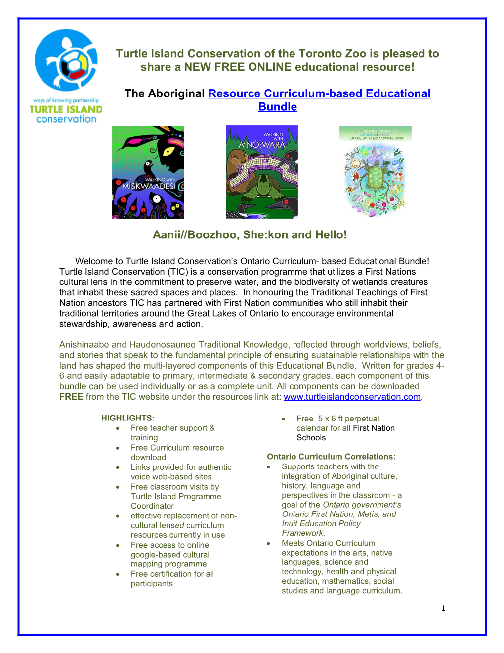 The Aboriginal Resource Curriculum-Based Educational Bundle