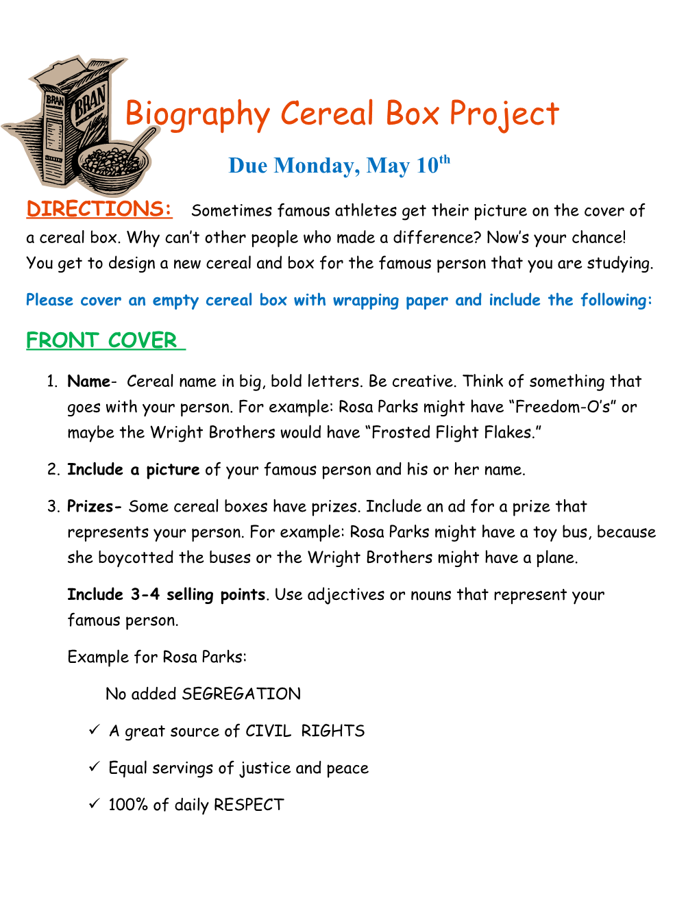 Biography Cereal Box Project