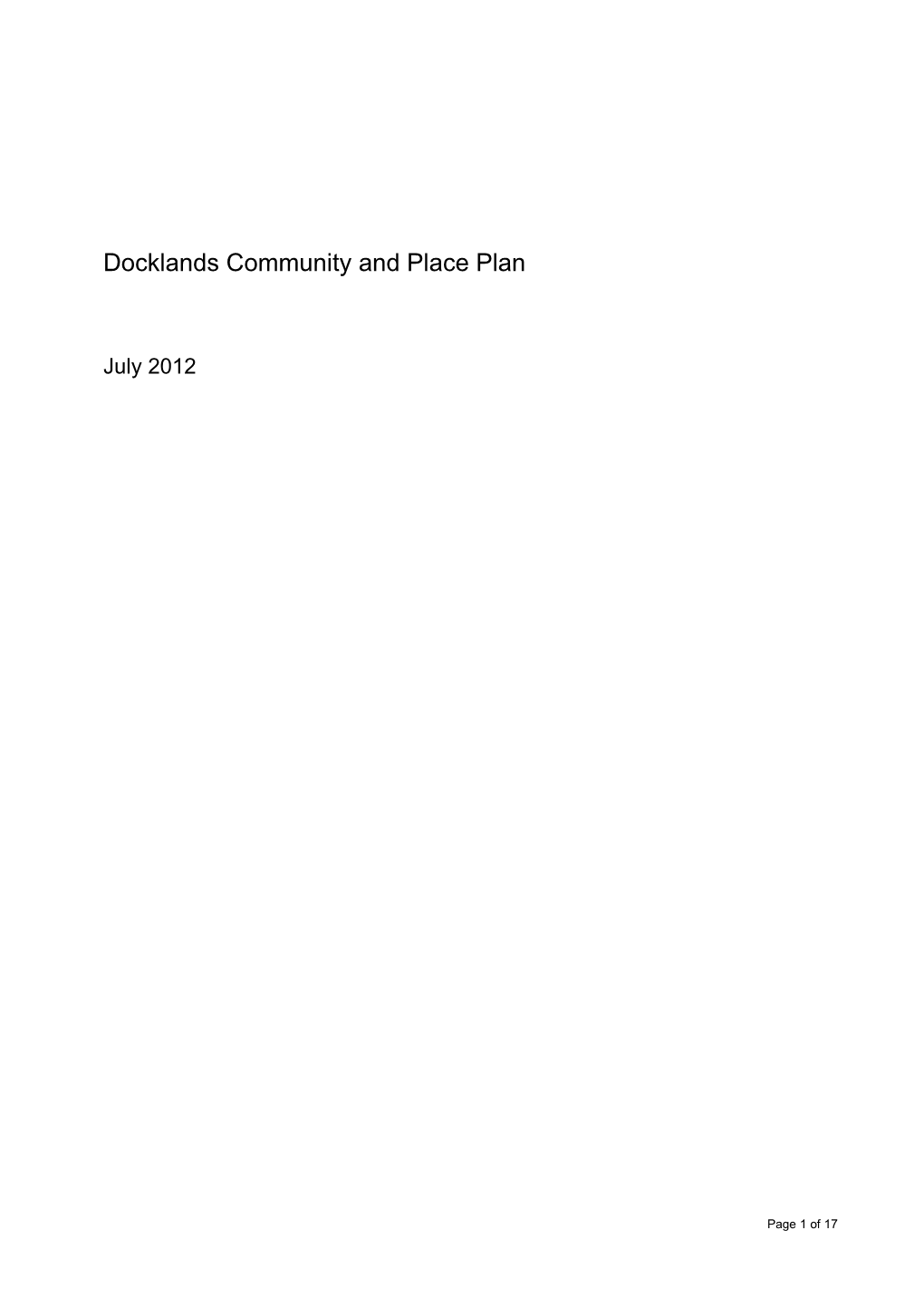 Docklands Community and Place Plan (Text Version)