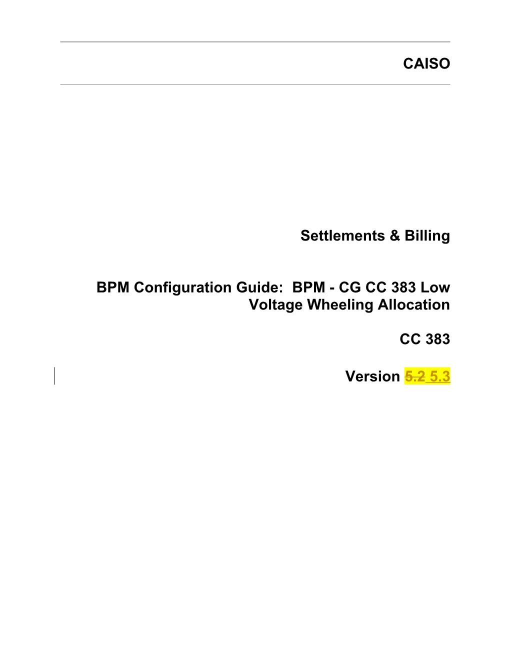 BPM - CG CC 383 Low Voltage Wheeling Allocation