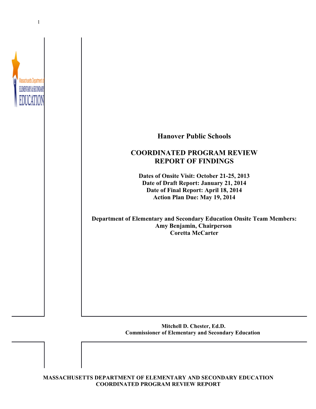 Hanover Public Schools CPR Final Report 2014