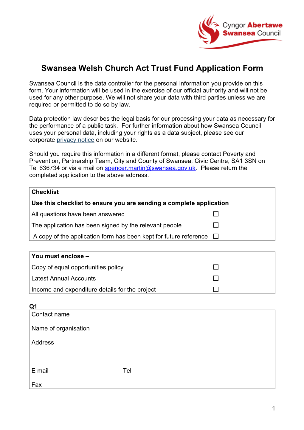 Compact Funding Application Form