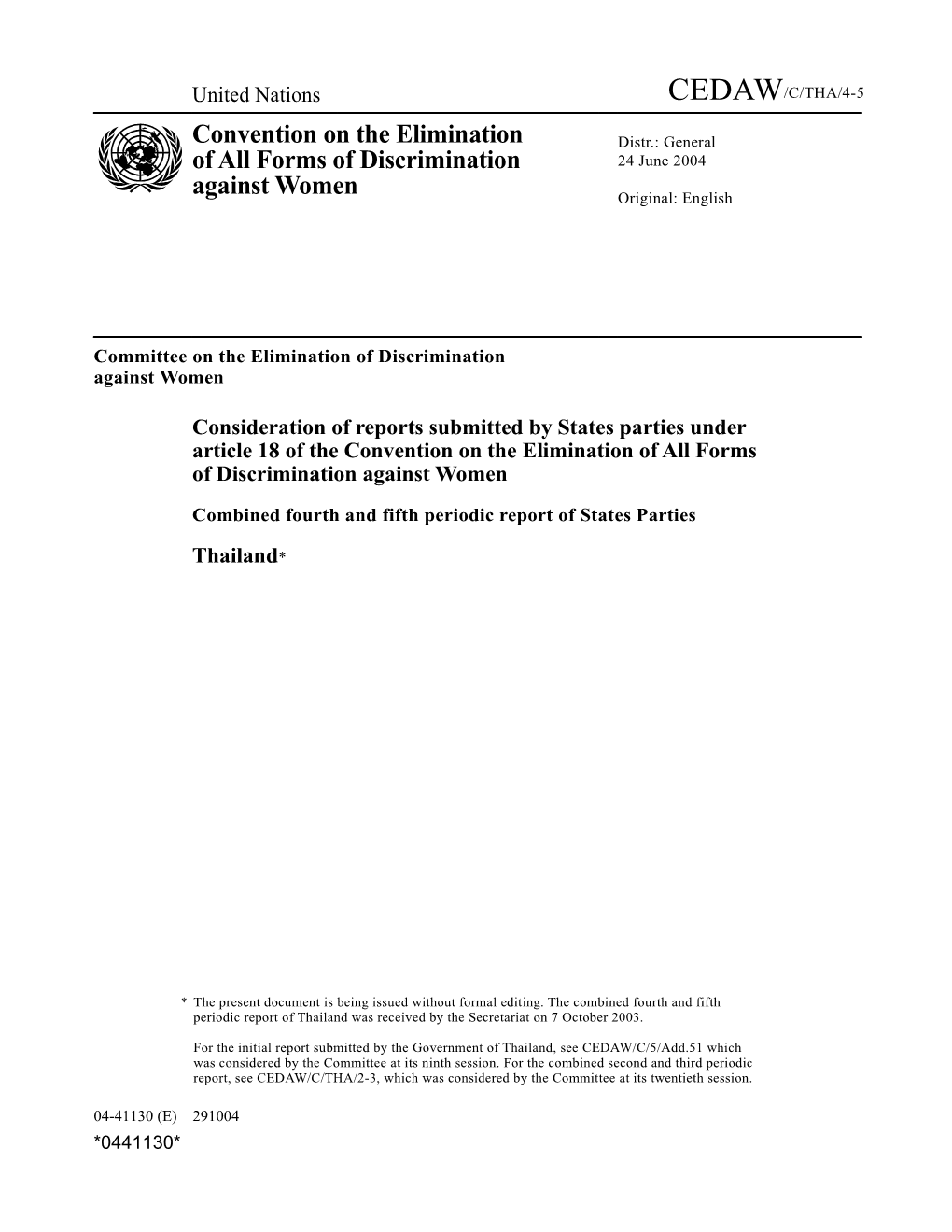 Combined Fourth and Fifth Periodic Report of States Parties