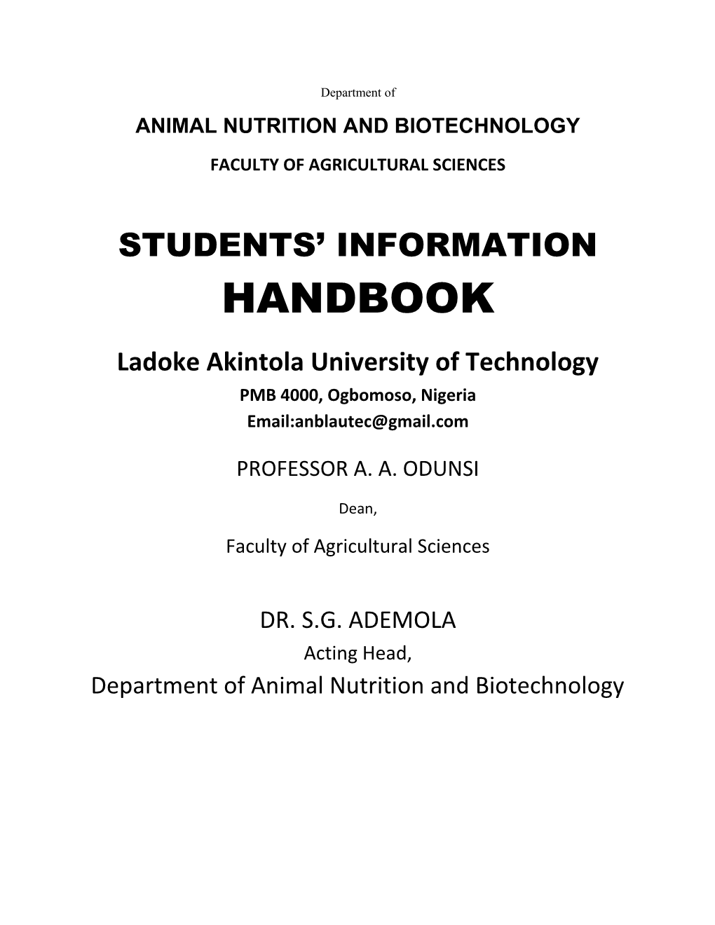 Animal Nutrition and Biotechnology