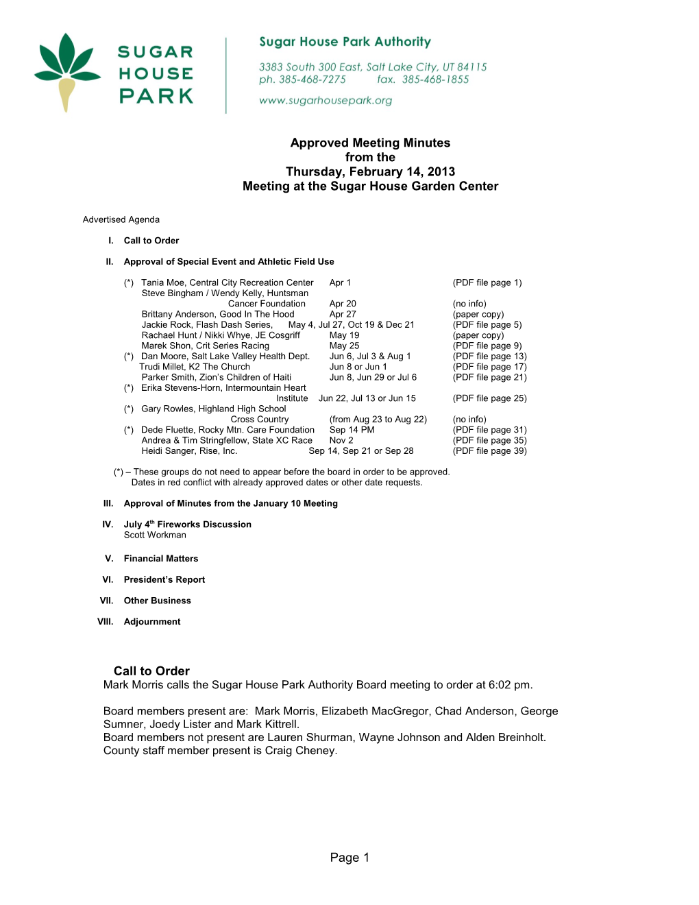 Approvedmeeting Minutes