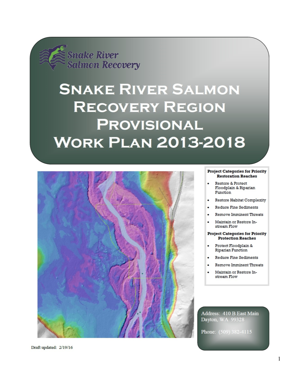Snake River Salmon Region Provisional Workplan