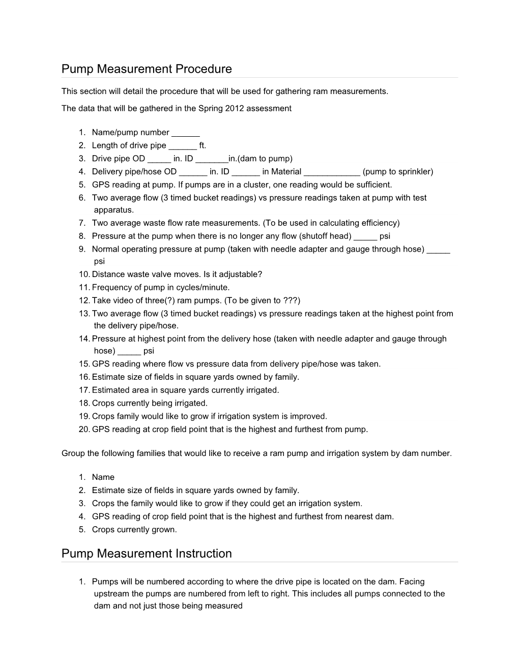 The Data That Will Be Gathered in the Spring 2012 Assessment