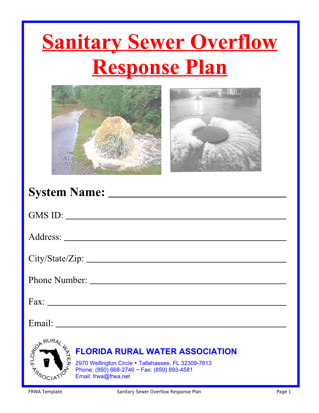 Sanitary Sewer Overflow & Emergency Spill Reporting