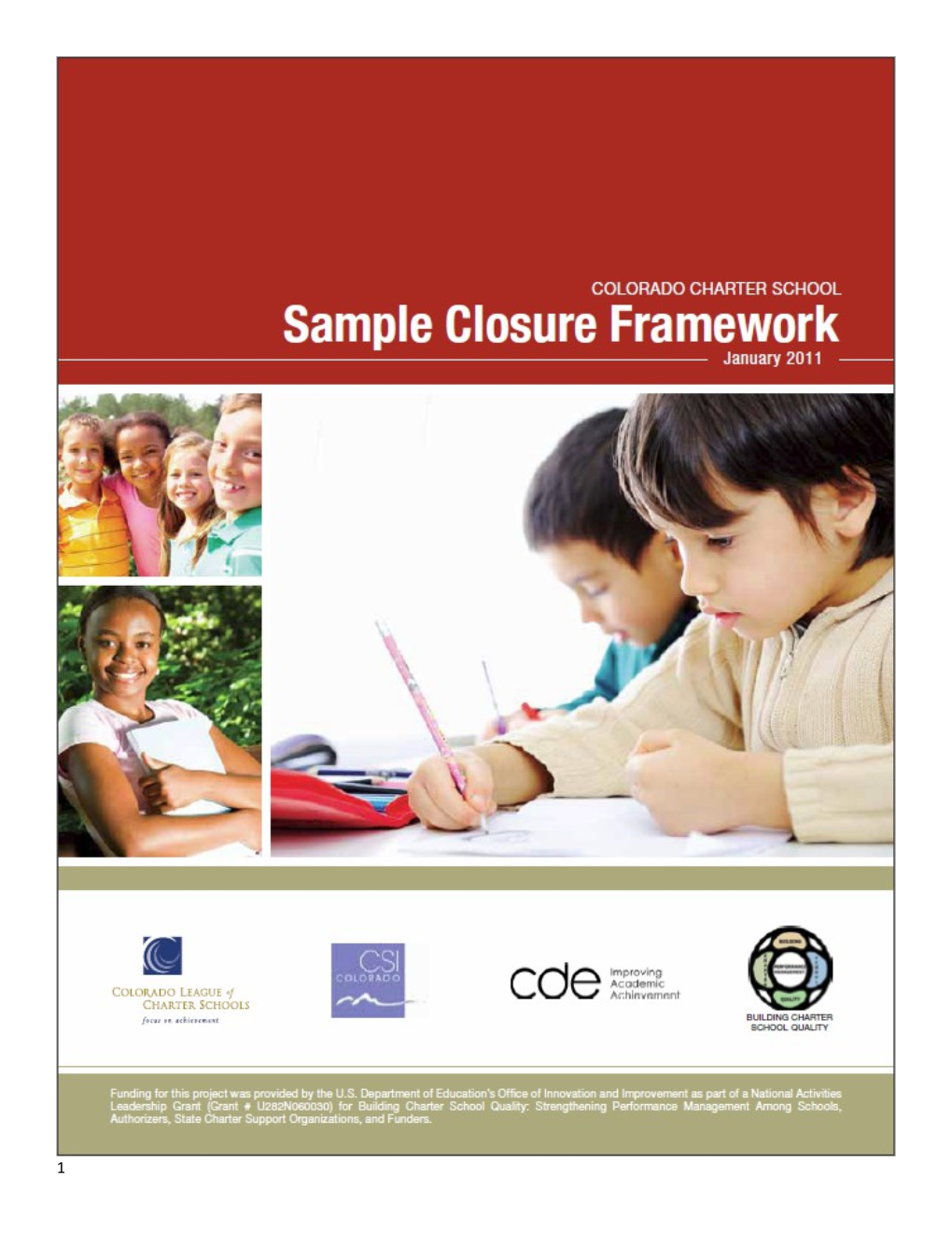 Colorado Charter School Sample Closure Framework