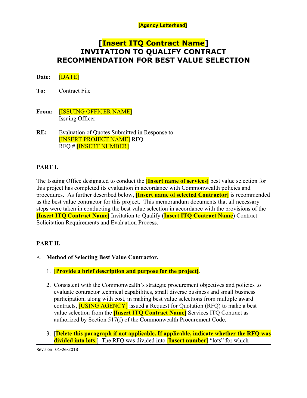 RFQ # INSERT NUMBER Click Here and Type Date