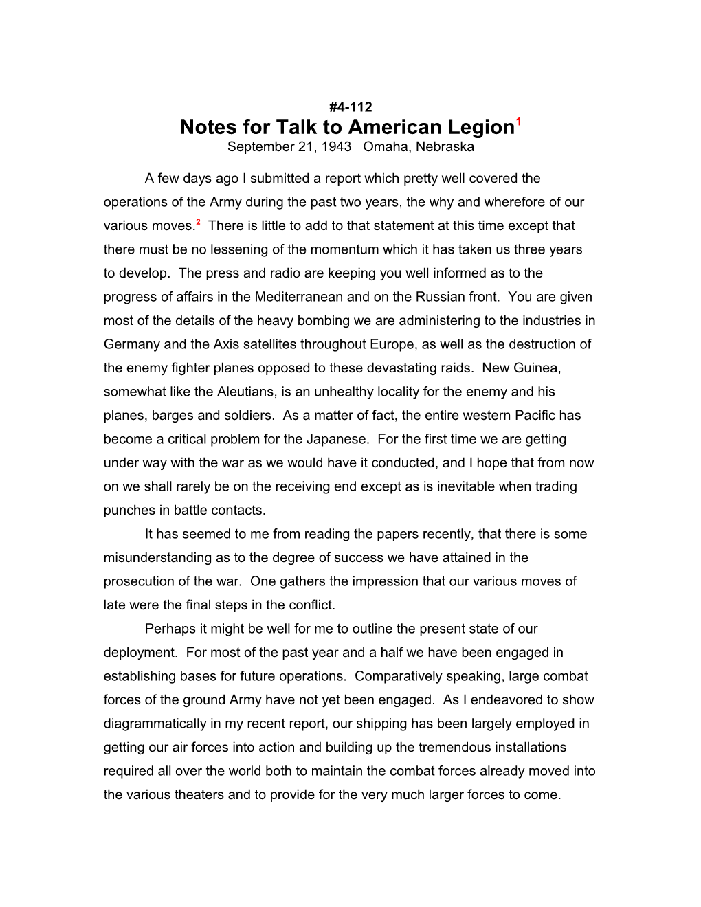 Notes for Talk to American Legion1