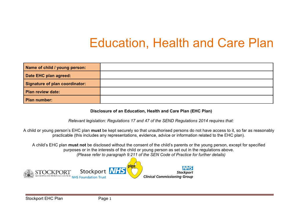 Disclosure of an Education, Health and Care Plan (EHC Plan)