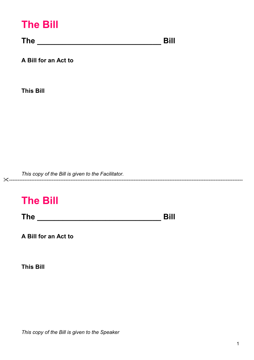 This Copy of the Bill Is Given to the Facilitator