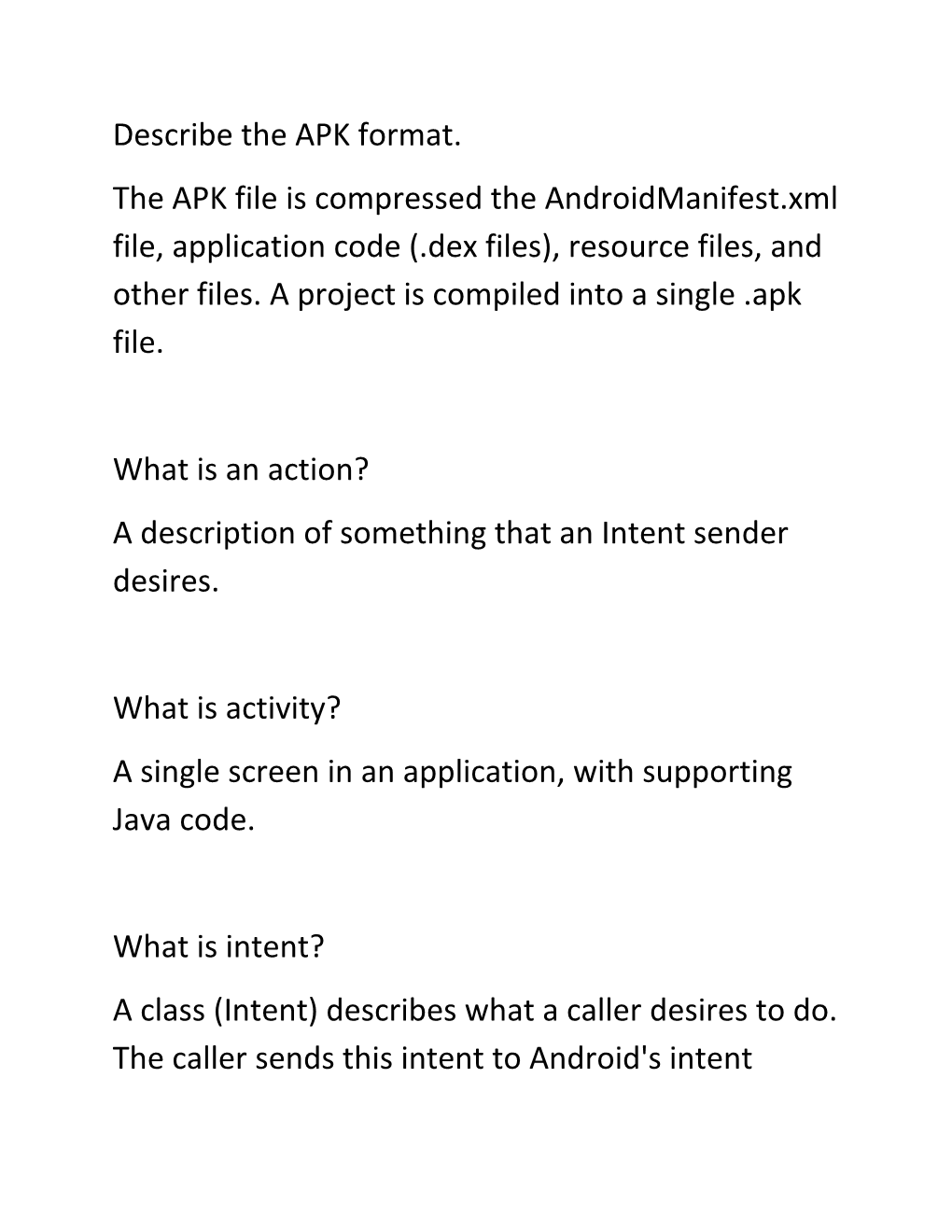 Describe the APK Format
