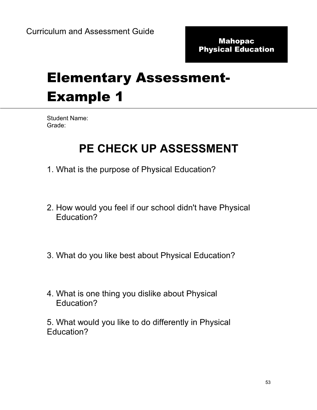 Curriculum and Assessment Guide
