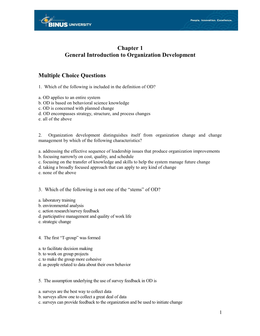 General Introduction to Organization Development